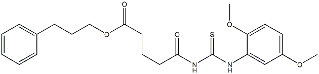 3-phenylpropyl 5-{[(2,5-dimethoxyanilino)carbothioyl]amino}-5-oxopentanoate 구조식 이미지