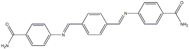 4-({(E)-[4-({[4-(aminocarbonyl)phenyl]imino}methyl)phenyl]methylidene}amino)benzamide 구조식 이미지