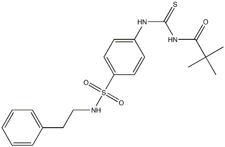 4-({[(2,2-dimethylpropanoyl)amino]carbothioyl}amino)-N-phenethylbenzenesulfonamide 구조식 이미지