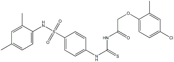 4-[({[2-(4-chloro-2-methylphenoxy)acetyl]amino}carbothioyl)amino]-N-(2,4-dimethylphenyl)benzenesulfonamide Structure