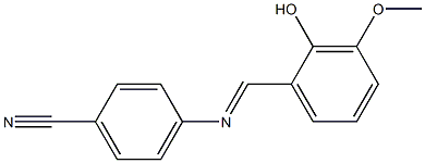 4-{[(E)-(2-hydroxy-3-methoxyphenyl)methylidene]amino}benzonitrile 구조식 이미지