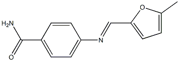 4-{[(E)-(5-methyl-2-furyl)methylidene]amino}benzamide Structure