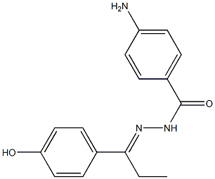 4-amino-N'-[(E)-1-(4-hydroxyphenyl)propylidene]benzohydrazide 구조식 이미지