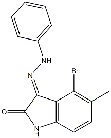 4-bromo-5-methyl-1H-indole-2,3-dione 3-(N-phenylhydrazone) 구조식 이미지