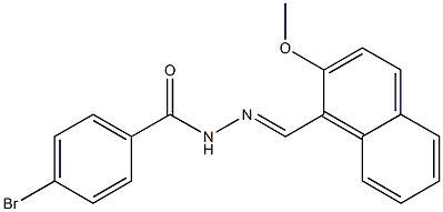 4-bromo-N'-[(E)-(2-methoxy-1-naphthyl)methylidene]benzohydrazide 구조식 이미지