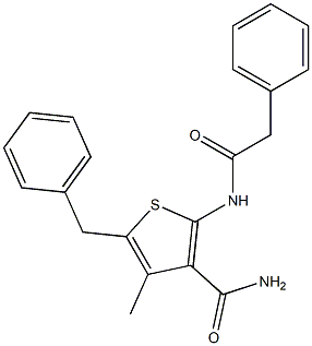 5-benzyl-4-methyl-2-[(2-phenylacetyl)amino]-3-thiophenecarboxamide 구조식 이미지