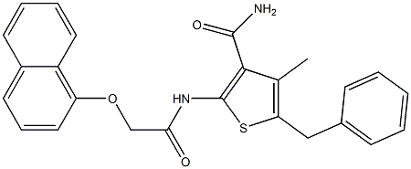 5-benzyl-4-methyl-2-{[2-(1-naphthyloxy)acetyl]amino}-3-thiophenecarboxamide Structure