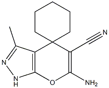 6'-amino-3'-methyl-1'H-spiro[cyclohexane-1,4'-pyrano[2,3-c]pyrazole]-5'-carbonitrile Structure