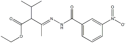 ethyl 2-isopropyl-3-[(E)-2-(3-nitrobenzoyl)hydrazono]butanoate 구조식 이미지