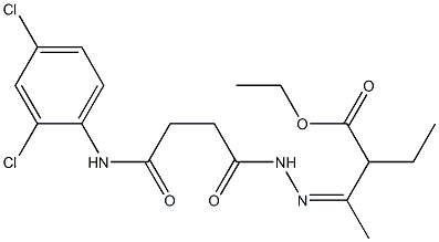 ethyl 3-{(Z)-2-[4-(2,4-dichloroanilino)-4-oxobutanoyl]hydrazono}-2-ethylbutanoate Structure