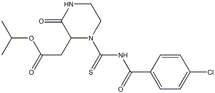 isopropyl 2-(1-{[(4-chlorobenzoyl)amino]carbothioyl}-3-oxo-2-piperazinyl)acetate Structure