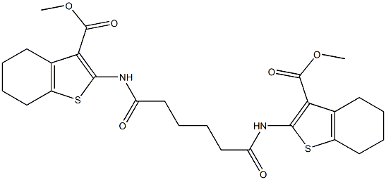 methyl 2-[(6-{[3-(methoxycarbonyl)-4,5,6,7-tetrahydro-1-benzothiophen-2-yl]amino}-6-oxohexanoyl)amino]-4,5,6,7-tetrahydro-1-benzothiophene-3-carboxylate 구조식 이미지