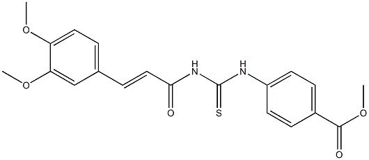 methyl 4-[({[(E)-3-(3,4-dimethoxyphenyl)-2-propenoyl]amino}carbothioyl)amino]benzoate Structure