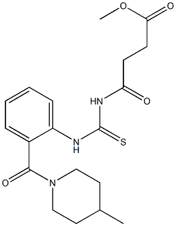 methyl 4-[({2-[(4-methyl-1-piperidinyl)carbonyl]anilino}carbothioyl)amino]-4-oxobutanoate 구조식 이미지