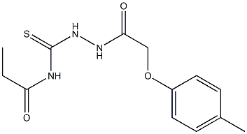 N-({2-[2-(4-methylphenoxy)acetyl]hydrazino}carbothioyl)propanamide Structure