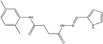 N-(2,5-dimethylphenyl)-4-oxo-4-{2-[(E)-1H-pyrrol-2-ylmethylidene]hydrazino}butanamide 구조식 이미지