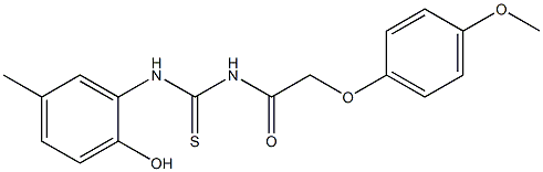 N-(2-hydroxy-5-methylphenyl)-N'-[2-(4-methoxyphenoxy)acetyl]thiourea 구조식 이미지