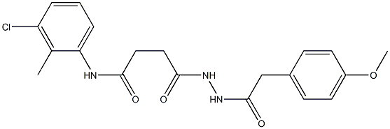 N-(3-chloro-2-methylphenyl)-4-{2-[2-(4-methoxyphenyl)acetyl]hydrazino}-4-oxobutanamide 구조식 이미지