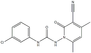 N-(3-chlorophenyl)-N'-[3-cyano-4,6-dimethyl-2-oxo-1(2H)-pyridinyl]urea 구조식 이미지