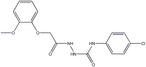 N-(4-chlorophenyl)-2-[2-(2-methoxyphenoxy)acetyl]-1-hydrazinecarboxamide 구조식 이미지