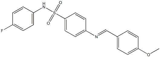 N-(4-fluorophenyl)-4-{[(E)-(4-methoxyphenyl)methylidene]amino}benzenesulfonamide 구조식 이미지