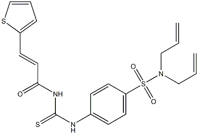 N,N-diallyl-4-[({[(E)-3-(2-thienyl)-2-propenoyl]amino}carbothioyl)amino]benzenesulfonamide Structure