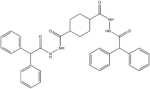 N'-[(4-{[2-(2,2-diphenylacetyl)hydrazino]carbonyl}cyclohexyl)carbonyl]-2,2-diphenylacetohydrazide 구조식 이미지