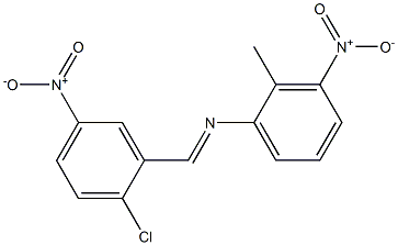 N-[(E)-(2-chloro-5-nitrophenyl)methylidene]-N-(2-methyl-3-nitrophenyl)amine 구조식 이미지