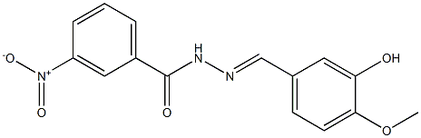 N'-[(E)-(3-hydroxy-4-methoxyphenyl)methylidene]-3-nitrobenzohydrazide 구조식 이미지