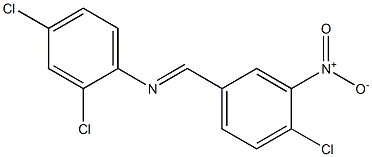 2,4-dichloro-N-[(E)-(4-chloro-3-nitrophenyl)methylidene]aniline 구조식 이미지