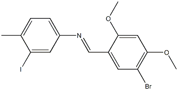 N-[(E)-(5-bromo-2,4-dimethoxyphenyl)methylidene]-N-(3-iodo-4-methylphenyl)amine Structure
