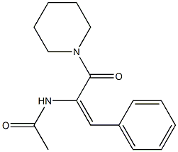 N-[(E)-2-phenyl-1-(1-piperidinylcarbonyl)ethenyl]acetamide 구조식 이미지