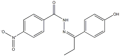 N'-[(Z)-1-(4-hydroxyphenyl)propylidene]-4-nitrobenzohydrazide 구조식 이미지