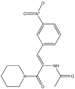 N-[(Z)-2-(3-nitrophenyl)-1-(1-piperidinylcarbonyl)ethenyl]acetamide Structure