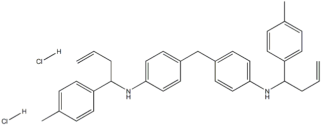 N-[1-(4-methylphenyl)-3-butenyl]-4-(4-{[1-(4-methylphenyl)-3-butenyl]amino}benzyl)aniline dihydrochloride 구조식 이미지