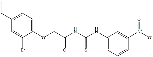 N-[2-(2-bromo-4-ethylphenoxy)acetyl]-N'-(3-nitrophenyl)thiourea 구조식 이미지