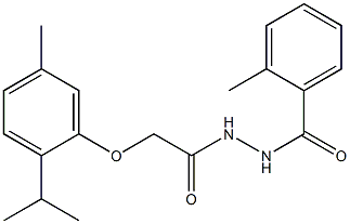 N'-[2-(2-isopropyl-5-methylphenoxy)acetyl]-2-methylbenzohydrazide Structure