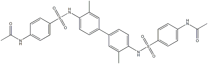 N-[4-({[4'-({[4-(acetylamino)phenyl]sulfonyl}amino)-3,3'-dimethyl[1,1'-biphenyl]-4-yl]amino}sulfonyl)phenyl]acetamide Structure