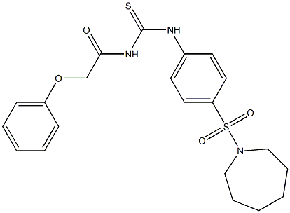 N-[4-(1-azepanylsulfonyl)phenyl]-N'-(2-phenoxyacetyl)thiourea 구조식 이미지