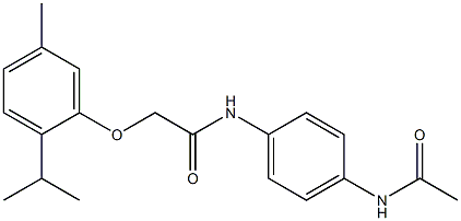 N-[4-(acetylamino)phenyl]-2-(2-isopropyl-5-methylphenoxy)acetamide Structure