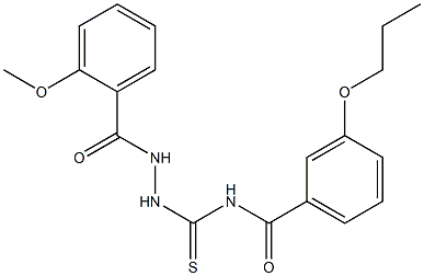 N-{[2-(2-methoxybenzoyl)hydrazino]carbothioyl}-3-propoxybenzamide Structure