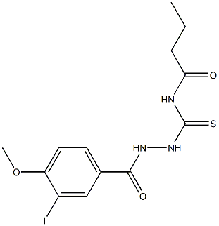 N-{[2-(3-iodo-4-methoxybenzoyl)hydrazino]carbothioyl}butanamide Structure