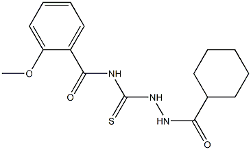 N-{[2-(cyclohexylcarbonyl)hydrazino]carbothioyl}-2-methoxybenzamide 구조식 이미지