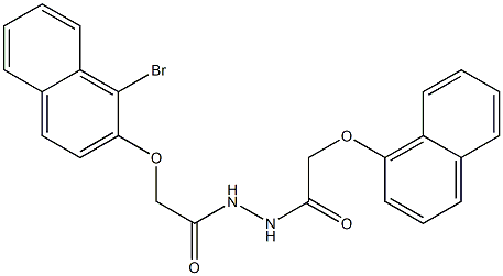 N'-{2-[(1-bromo-2-naphthyl)oxy]acetyl}-2-(1-naphthyloxy)acetohydrazide 구조식 이미지