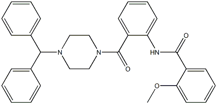 N-{2-[(4-benzhydryl-1-piperazinyl)carbonyl]phenyl}-2-methoxybenzamide 구조식 이미지