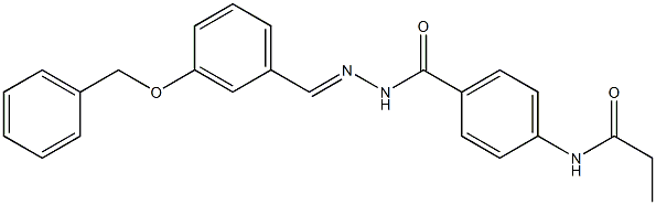 N-{4-[(2-{(E)-[3-(benzyloxy)phenyl]methylidene}hydrazino)carbonyl]phenyl}propanamide 구조식 이미지