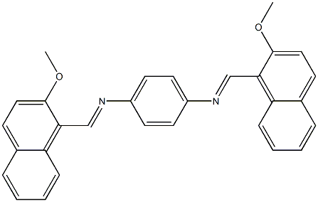 N-[(E)-(2-methoxy-1-naphthyl)methylidene]-N-(4-{[(E)-(2-methoxy-1-naphthyl)methylidene]amino}phenyl)amine Structure