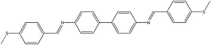 N-{(E)-[4-(methylsulfanyl)phenyl]methylidene}-N-[4'-({(E)-[4-(methylsulfanyl)phenyl]methylidene}amino)[1,1'-biphenyl]-4-yl]amine 구조식 이미지
