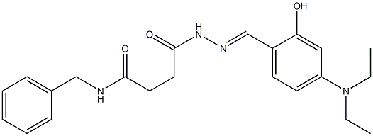 N-benzyl-4-(2-{(E)-[4-(diethylamino)-2-hydroxyphenyl]methylidene}hydrazino)-4-oxobutanamide 구조식 이미지