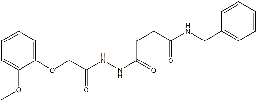 N-benzyl-4-{2-[2-(2-methoxyphenoxy)acetyl]hydrazino}-4-oxobutanamide 구조식 이미지